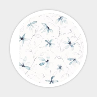 Clematis blue watercolor floral Magnet